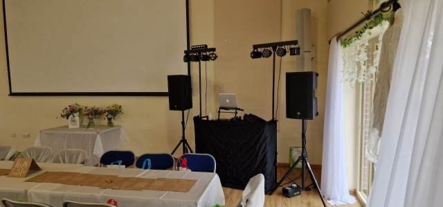 DJ equipment set up for a wedding reception